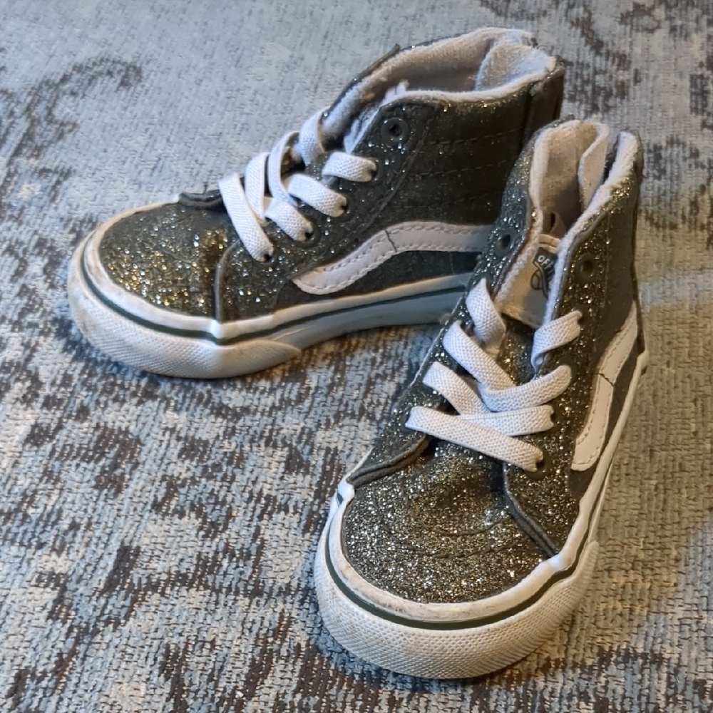 Kids Glitter High-Top Sneakers